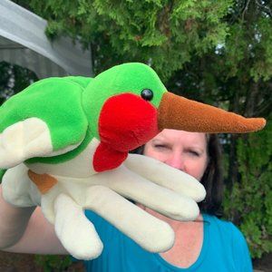 RARE Vintage Humming Bird Glove Type Hand Puppet 10" Plush Stuffed Animal‎ Toy